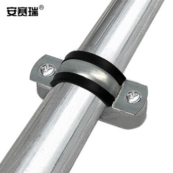 安赛瑞 重型自攻铁管卡（10个装）给水管固定抱箍加厚自攻丝黑皮铁管卡水管吊卡 M10×110mm 430471