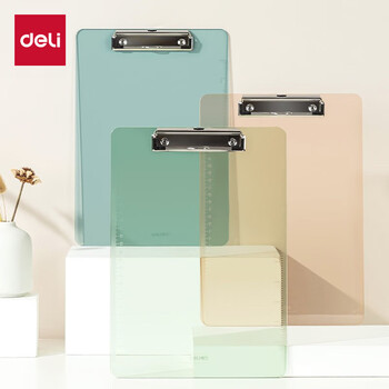 得力（deli）A4书写板夹 透明蓝/可悬挂 9256A