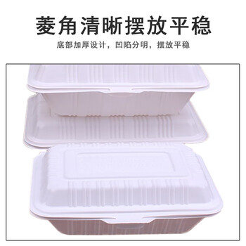 联嘉 一次性快餐盒打包盒炒粉米饭盒 450ml白色 240个