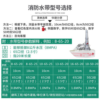 百舸 消防水带 8-65-25型【水带+接口+枪头】 消防器材过消防水带水管