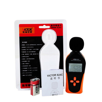 胜利仪器（VICTOR）A记权数字噪音计分贝仪声级计音量计噪声计声音测试仪 VC824C 标配现货
