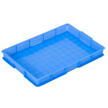 稳斯坦 WST091 蓝色塑料盘 塑料盆周转箱长方形塑料方盘浅盘零件盒 6#430*290*50mm