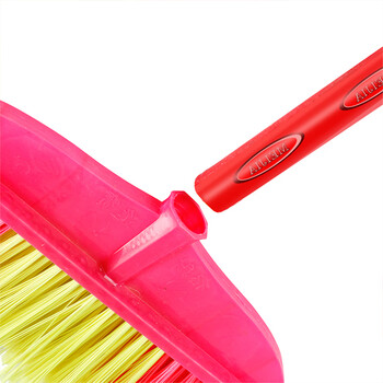 庄太太【五把起售】【双兔配木杆】户外环卫扫帚木杆塑料硬毛扫把