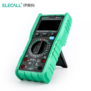 伊莱科(ELECALL)数显万用表数字背光防烧数字万用表高精度多功能电表万能表 绿色 EM51（环境温湿度检测）