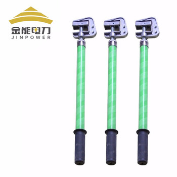 金能电力三相短路高压接地线 10kv平口接地棒 高压线室内可用头线3*1尾线7米线 1米棒+地夹
