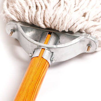 庄太太【蓝白15cm木杆】工厂物业老式木杆棉线拖把吸水拖布ZTTTB-3