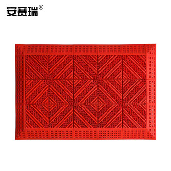 安赛瑞 室外镂空除尘地垫 EVA拼接除尘地垫 拼接式刮泥防滑脚垫 红色 75×150×2.5cm 23386