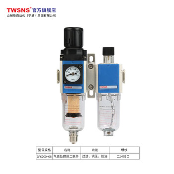 山耐斯（TWSNS）G型气源处理器 二分接口二联小体 GFC200-08 