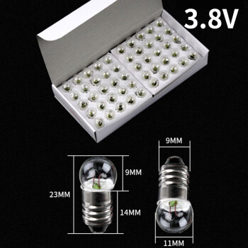 冰禹 BY-3140 小电珠小灯泡 螺口圆头小灯珠 科学初中物理电学实验小灯泡 学生实验用电珠 12V（1盒50个）