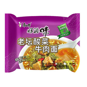 方便面整箱泡面袋装6/24好滋味酸菜红烧牛肉速食面97g 老坛酸菜牛肉面