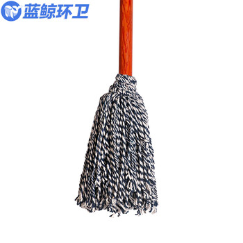 蓝鲸环卫 加长款 五把起售木把圆头吸水棉线保洁地拖 LJHW-9062