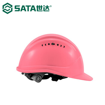 世达（SATA）TF0203P  M顶开关式通风孔棘轮款ABS安全帽-女王粉