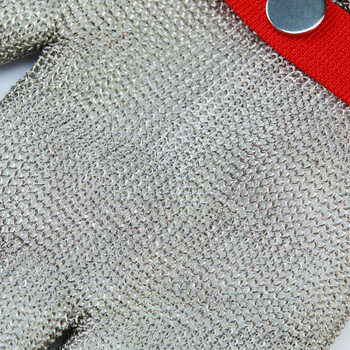 星工（XINGGONG）防割手套 不锈钢丝5级防刀刃切割防咬耐磨劳保手套短款 红色1只