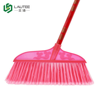 兰诗（LAUTEE）SB-0318 加长杆环卫物业木柄扫把笤帚 红色长斜杆窄头