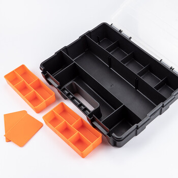 海斯迪克 HKCL-501 工具盒 塑料透明零件盒 分隔式元件储物收纳盒 F290(29*22*5.7cm)