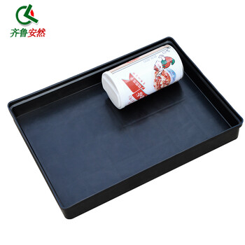 齐鲁安然 防静电方盘【黑色4#方盘 315*230*40MM】塑料零件盒 周装箱物料盒元件盒 塑胶托盘浅盘
