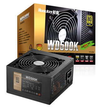 航嘉（Huntkey）WD500K 金牌500W电脑电源（80PLUS金牌/单路40A/全电压/LLC+SR+DC-DC/智能温控/apex英雄）