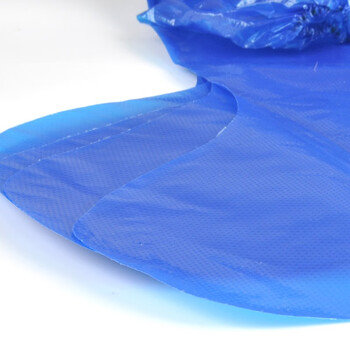 安美尚（ams）一次性PE鞋套高筒加厚靴套牧场养殖场用18G加厚靴套10包（25双/包，5双/捆）定做 蓝色