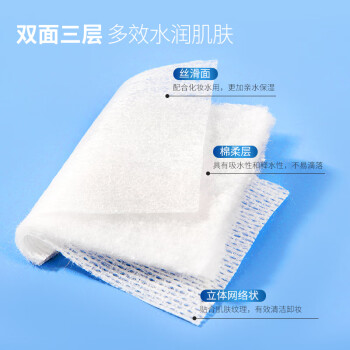 ITO化妆棉180片*1包双面三层湿敷省水卸妆棉片洁面脸部眼唇厚款
