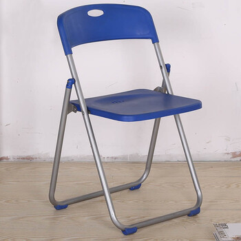 时通工厂车间塑料折叠椅 简约新闻洽谈椅 户外培训学生椅子办公椅黑色