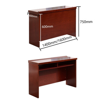 京顿JINGDUN双人会议桌长条桌培训桌油漆实木贴皮会议桌椅组合学习桌课桌 1.4米含两椅