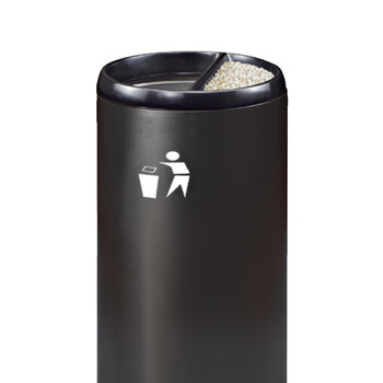 南 GPX-110HX 南方港式垃圾桶 户外不锈钢烟灰桶垃圾筒公用垃圾箱果皮桶 黑色 内桶容量33升