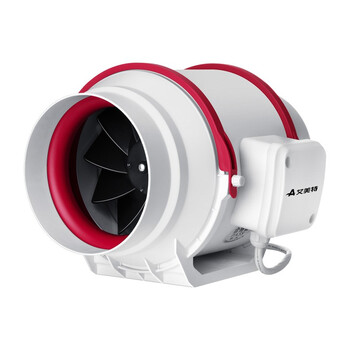 艾美特4寸管道风机开孔100*100mm排气扇斜流增压油烟蒸汽排风扇商用级大风量强力换气扇抽风机DPT10-20A