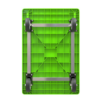 知旦ZD8192手推车绿色70*47cm车间库房搬运车手拉车承重300斤4寸轻音轮