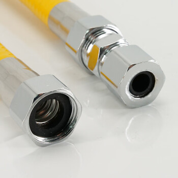 海斯迪克 HKZ-107 304不锈钢天然气燃气管 4分插口＋插口 50cm 金属波纹软管