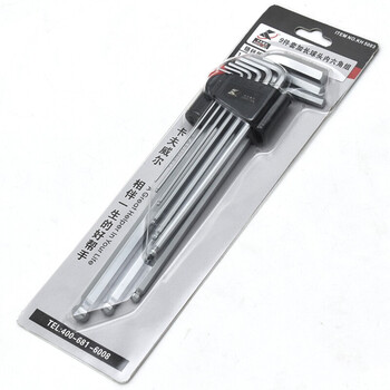 卡夫威尔 内六角扳手套装手动维修工具9件加长铬钒钢球头KH5003 