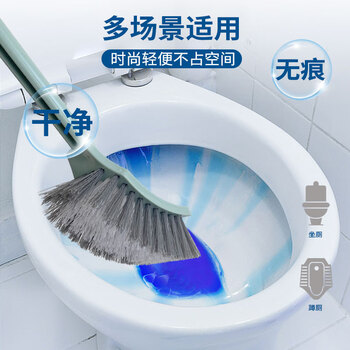 亿丽佳 方头塑料杆马桶刷 酒店卫生间去污洁厕刷 颜色随机 10件/组