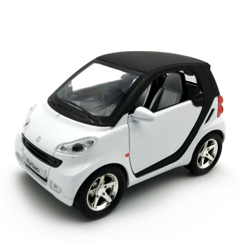 124宝马迷你minicooper奔驰smart合金汽车模型摆件儿童玩具smart白色