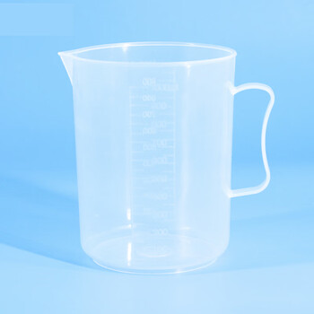 冰禹 BY-2019 刻度杯 塑料烧杯 实验室器皿 塑料量杯 1000mL 2个