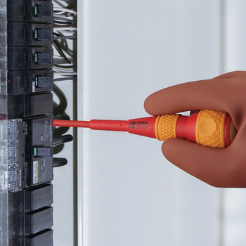 VESSEL威威日本进口No.200电工专用高压绝缘1000V螺丝刀 葫芦柄十字带磁螺丝刀PH2X150mm