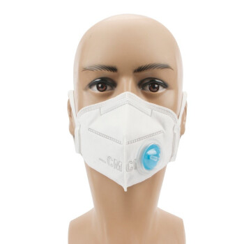 朝美口罩 KN95防护口罩 防雾霾PM2.5防粉尘折叠口罩无纺布 带呼吸阀白色头戴式6002A-3 25只/盒
