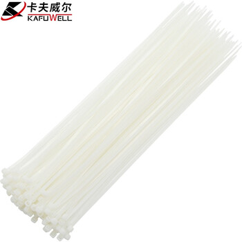 卡夫威尔 自锁式尼龙扎带大号小号加长 园艺扎线带 扎带理线带束线带捆扎带 4.8*400mm 白色 50支装OT3123