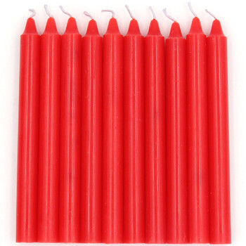 趣行 应急照明蜡烛 日用实验烛光直杆蜡圆柱蜡停电应急照明蜡烛（十支装）红色 2*20cm