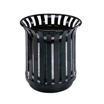 南 GPX-51 南方花篮式垃圾桶 户外环保垃圾桶 公用垃圾箱果皮桶 黑色大号 内桶容量67.8升