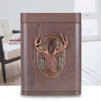 庄太太 幸运鹿10L感应 智能电动感应垃圾桶带盖新中式ZTT-9023