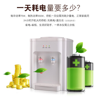 宽选工品 台式小型迷你饮水机 制冷器小型开水机冷热水饮水机白色/制热+常温水