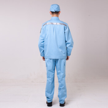 燕舞 JZYNW2019YX7005工作服 夏秋套装工作服  男款生产营销工作服 蓝色（可定制）