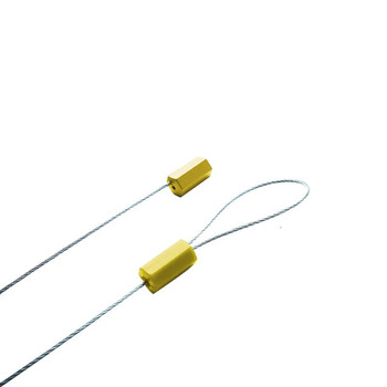 飞尔（FLYER）抽紧式钢丝铅封 钢丝封条 防盗施封锁 集装箱货柜车一次性封签 黄色 【Φ1.8×295mm 100根装】