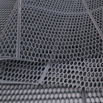 豫之韵 六角网格Pvc塑料地垫防滑垫浴室泳池游泳馆镂空脚垫门垫厨房地毯 灰色六角 0.9米宽1米长