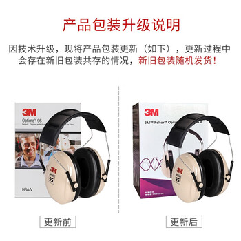 3m H6A隔音降噪音耳罩睡觉睡眠宿舍防吵学生学习防打呼噜工业冲压飞机场架子鼓降噪95分贝1副定做