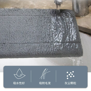 亿丽佳 平板拖把免手洗墩布排拖旋转瓷砖实木地板尘推纤维拖布平拖（伸缩杆一体ABS工程塑料） 5件/组