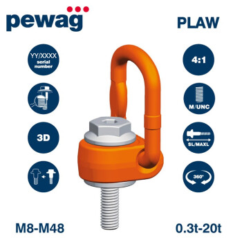 培瓦克 pewag 侧拉旋转吊点 PLAW 0.3t M8 客服确认价格交期