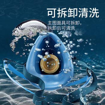 地球 2008 3号防毒面罩过滤盒防工业粉尘有害气体半面具 蓝 均码