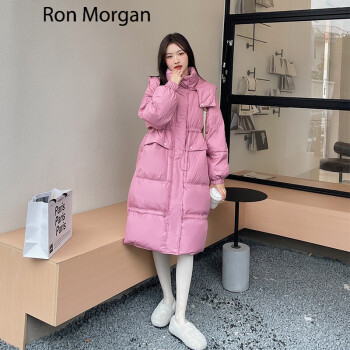 ronmorgan瑞恩摩根品牌女装连帽羽绒服女中长款2021年新款时尚洋气