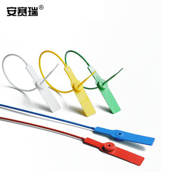 安赛瑞 定制塑料封条 一次性物流防盗施封锁铅封货柜安全 全长28cm1000根 可定制 23489