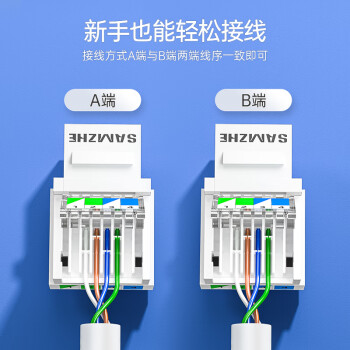 山泽（SAMZHE）语音电话免打模块工程级 RJ11电话4芯镀金模块通信插座 CAT3电话线面板模块 MKC31